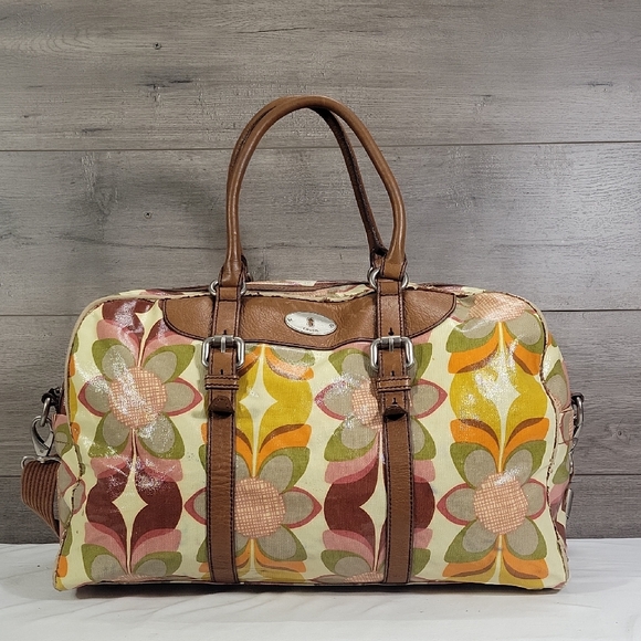 Fossil Handbags - Fossil Key-Per Multi-color Floral Coated Canvas Weekender Bag